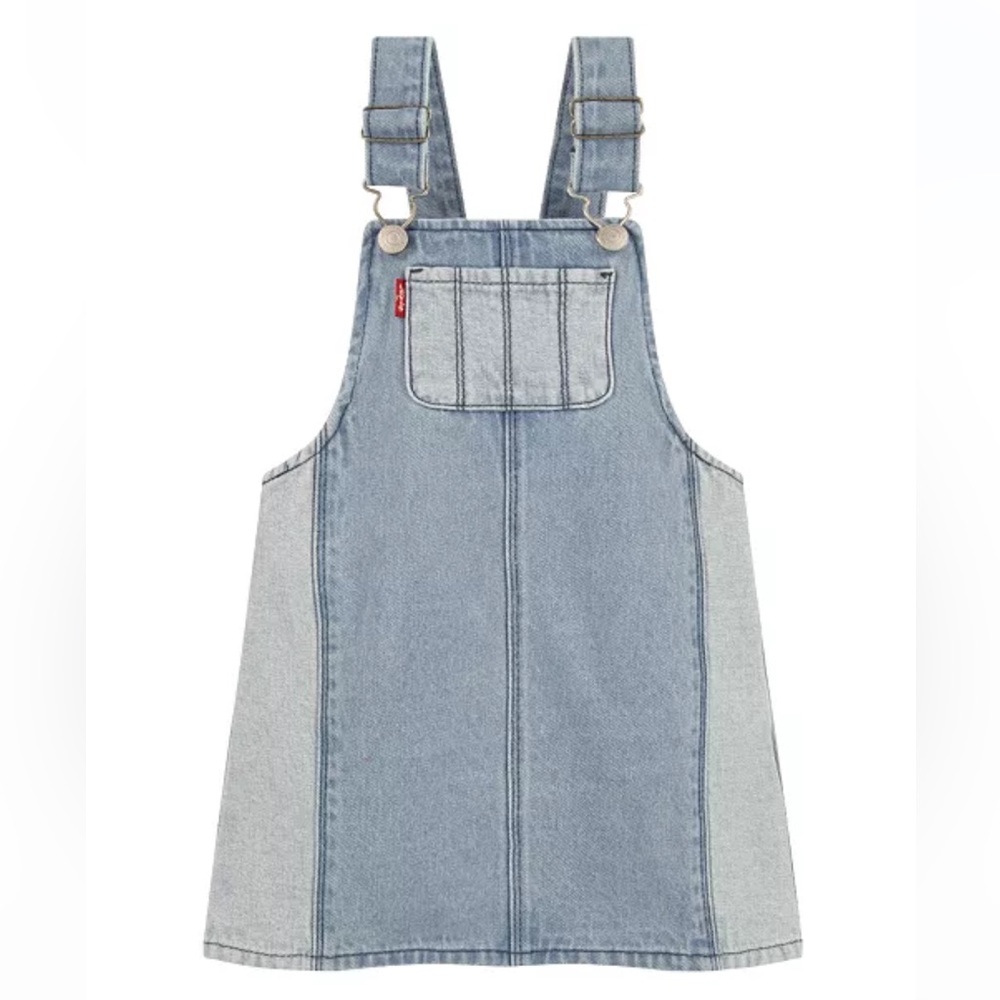 Levi’s Color Blocked Denim Jumper Dress with Adjustable Straps